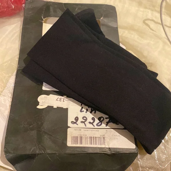 Black And Nude Patchwork Striped Pantyhose Stockings -NEW - Picture 4 of 7